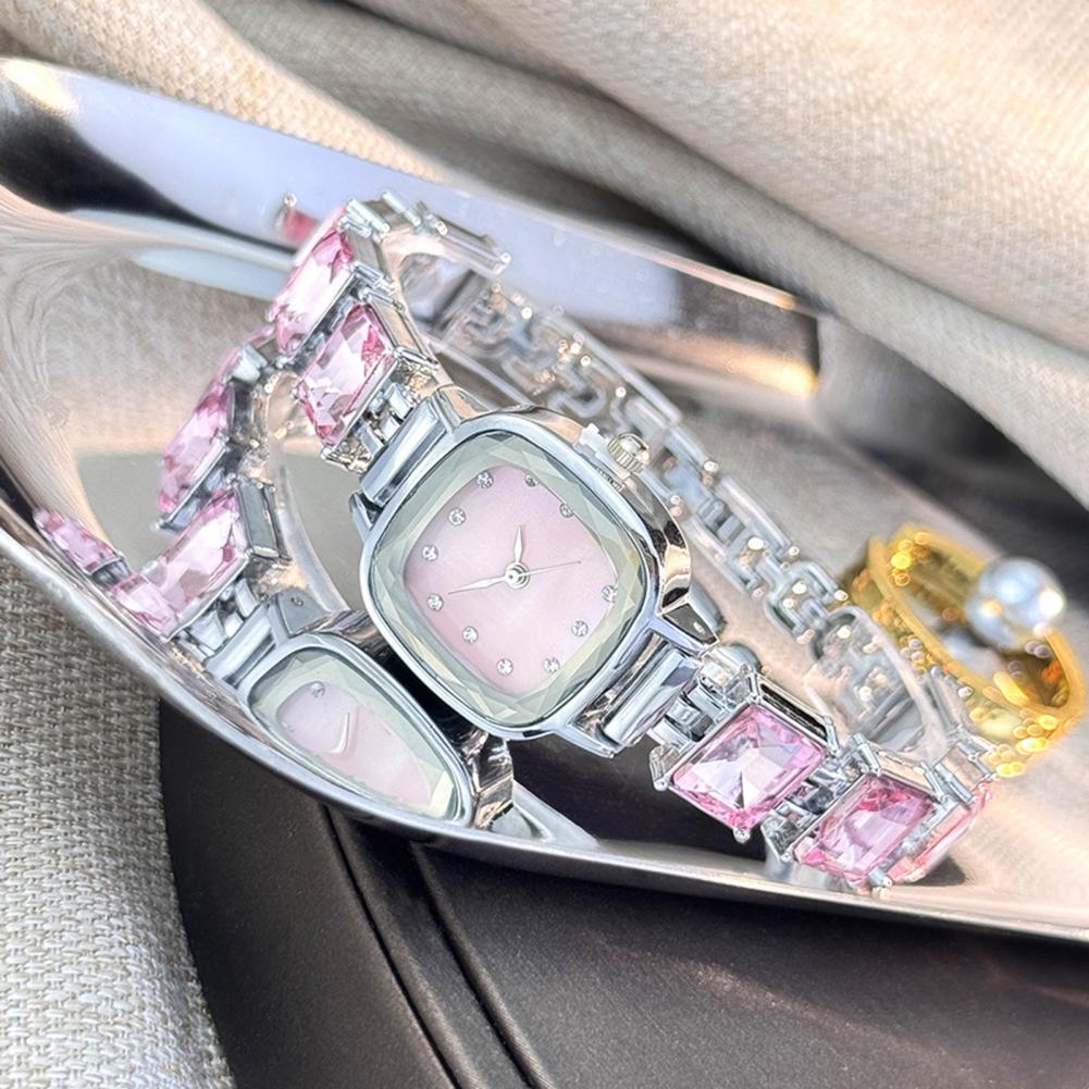 Luxury Watch Lady - キラキラ輝くブレスレットウォッチ スクエアダイヤル レディースウォッチ スクエアダイヤル レディースブレスレットウォッチ 高級ラインストーンストラップ