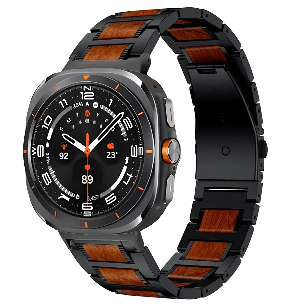 Luxury Watch Galaxy - 高級ローズウッド + メタルストラップサムスンギャラクシーウォッチ 7 ウルトラ 47