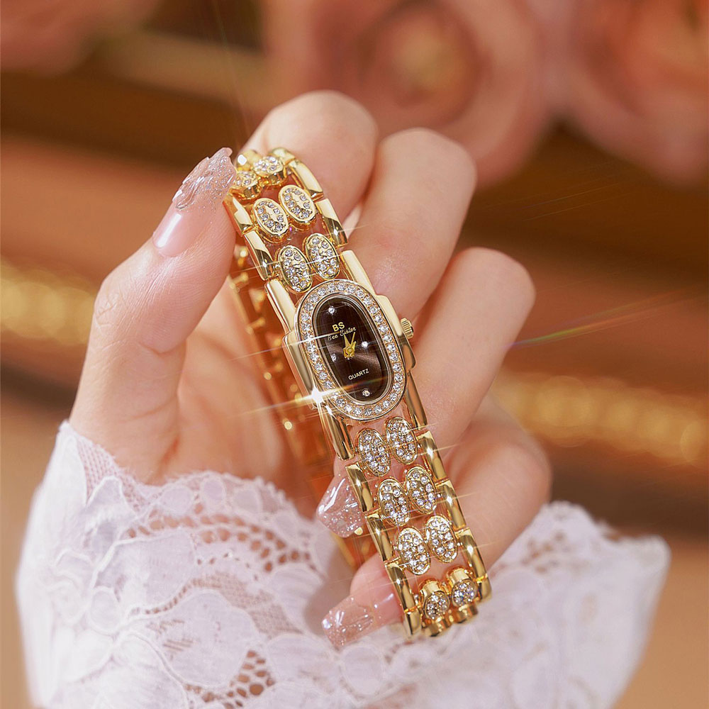 Luxury Watch Vintage - ファッション腕時計ゴールドブレスレットステンレス鋼クォーツ時計ヴィンテージレディース腕時計ダイヤモンド腕時計女性へのギフト