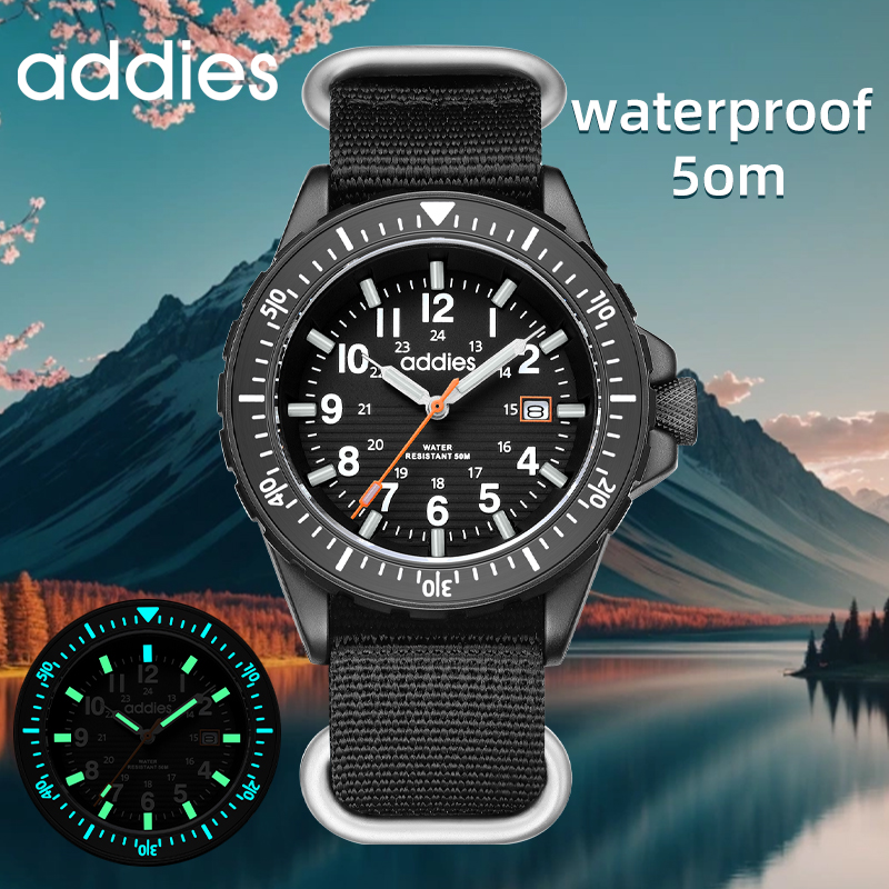 Luxury Watch Longines - ADDIES 2026 新しいメンズスポーツクォーツ時計ナイロンストラップ水泳防水時計管状発光アウトドアファッションクォーツ時計