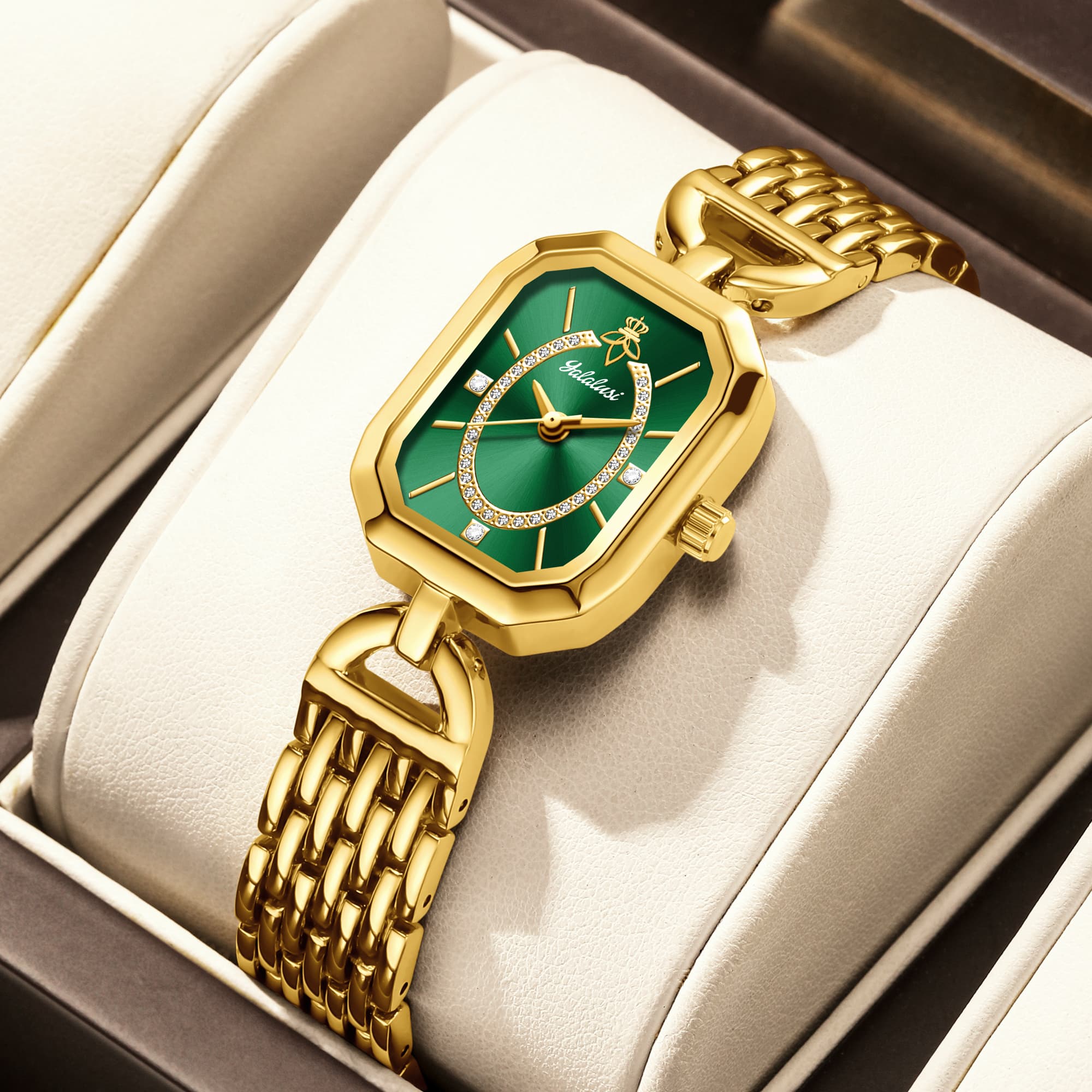 Luxury Watch Affordable - YaLaLuSi レトロなスクエアフェイス、手頃な価格のラグジュアリー、ミニマリストブレスレットウォッチ – コンパクトでエレガントなビジネススタイルのクォーツウォッチ
