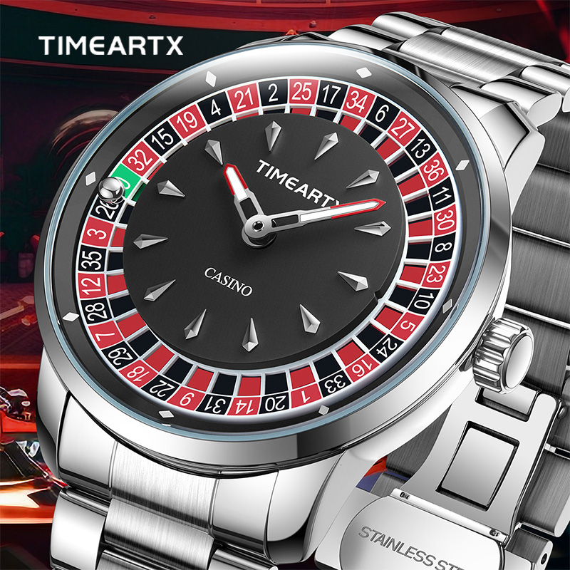 Luxury Watch Maker - TIMEARTX ブランドの新しい高級クォーツ時計男性用ヨーロッパルーレットポーカーゲーム腕時計