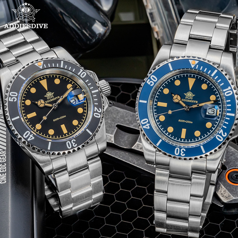 Luxury Watch Longines - ADDIESDIVE 2026 新しいメンズダイビングクォーツ時計 200 メートル防水超発光カレンダー表示ステンレス鋼屋外腕時計