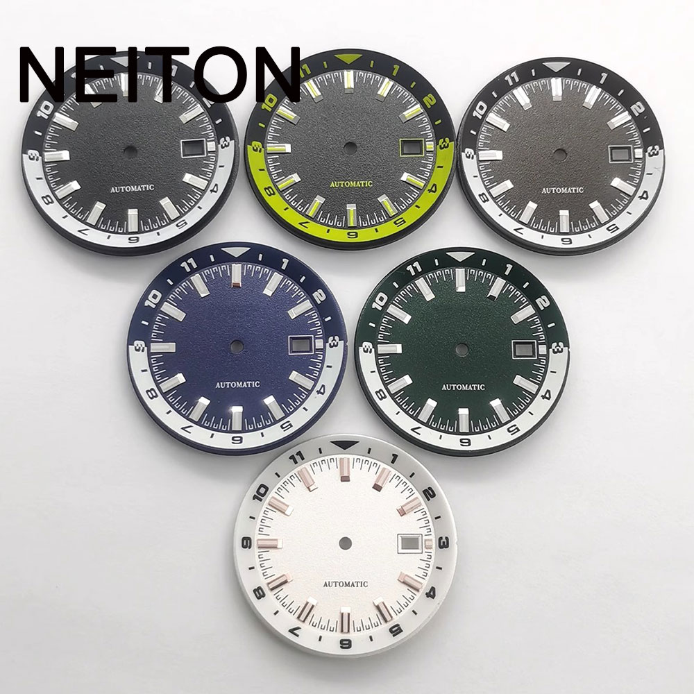 Exhibition Caseback - NEITON 36.5mm 腕時計文字盤 ブラック ホワイト グリーン