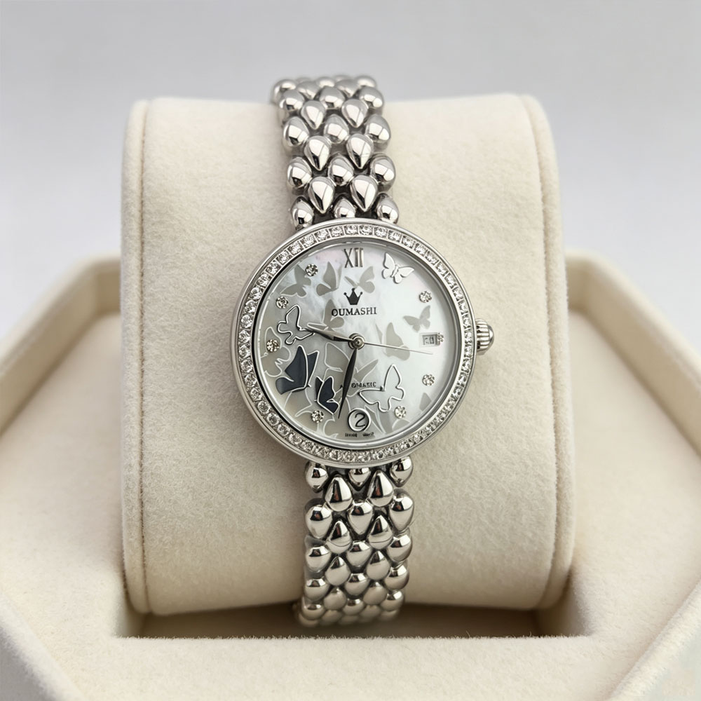 Luxury Watch Lady - ミヨタ8215自動機械式ムーブメント搭載の高級レディースウォッチ、6時位置に日付表示、宝石ダイヤル、女性へのエレガントなギフトウォッチ