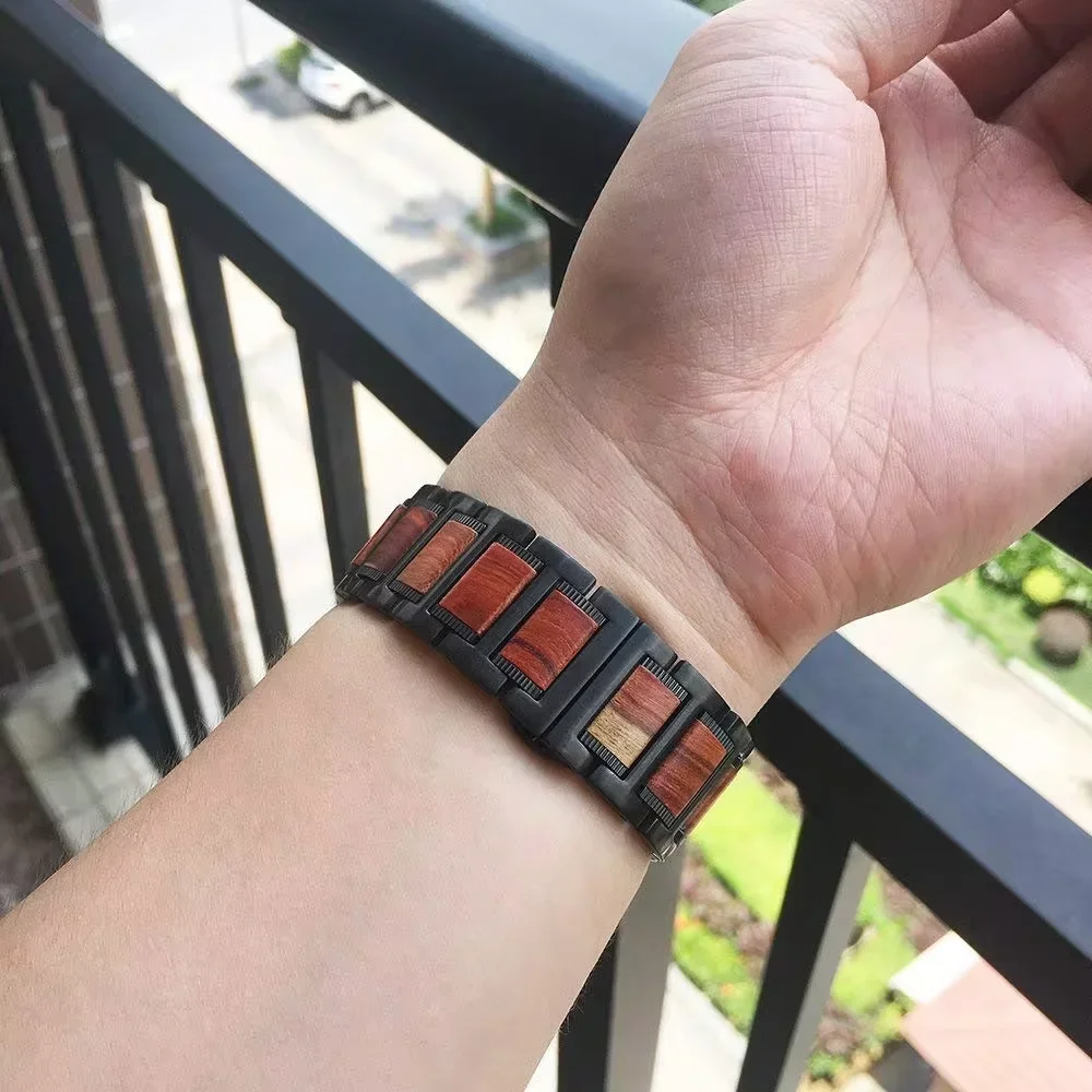 高級ローズウッド + メタルストラップサムスンギャラクシーウ - Luxury Watch Galaxy のレビューと価格