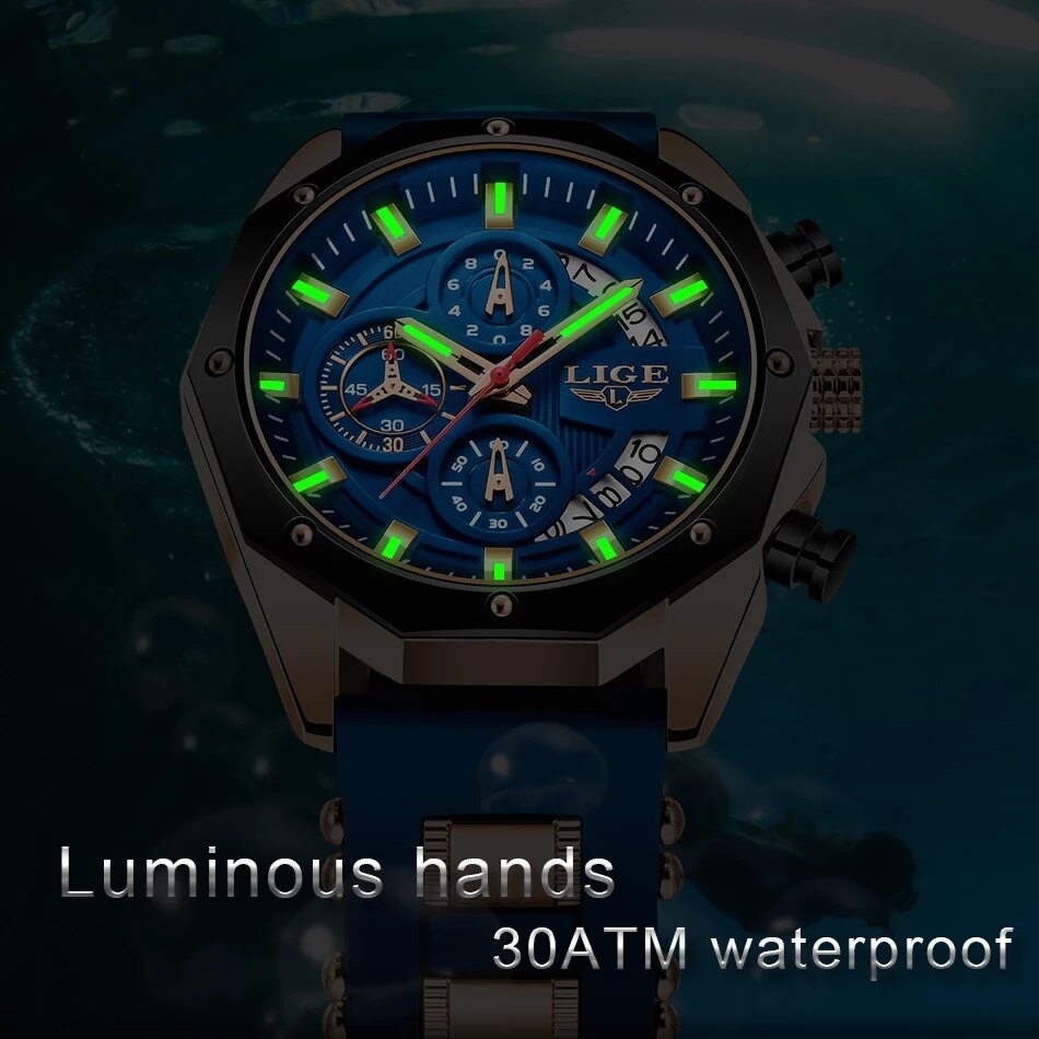 Ligeファッション男性時計トップブランド高級シリコンスポー - Luxury Watch Maker のレビューと価格