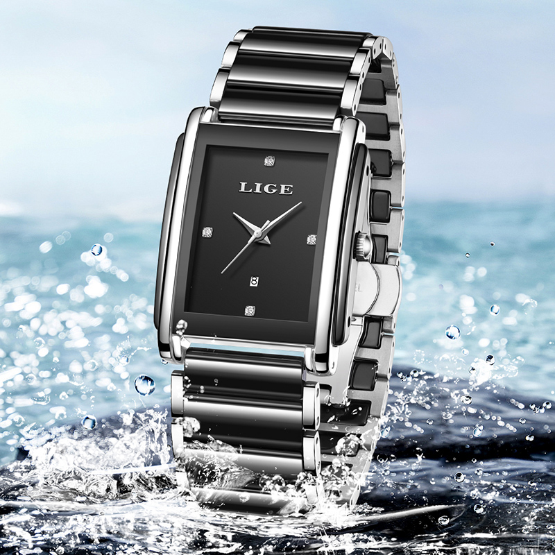 LIGE 新しい高級女性腕時計エレガントなセラミッククォーツ - Luxury Watch Lady のレビューと価格