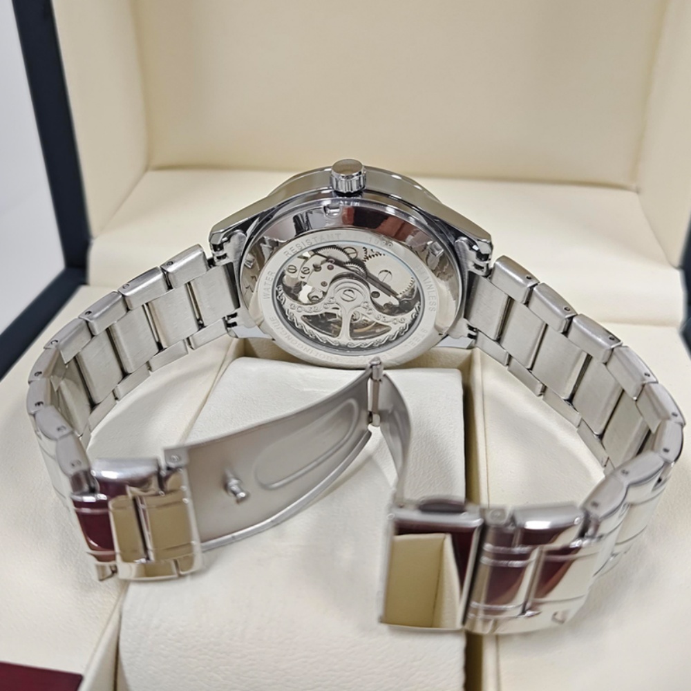 ライトラグジュアリー全自動スケルトン機械式腕時計（男性用）、 - Luxury Watch Value のレビューと価格