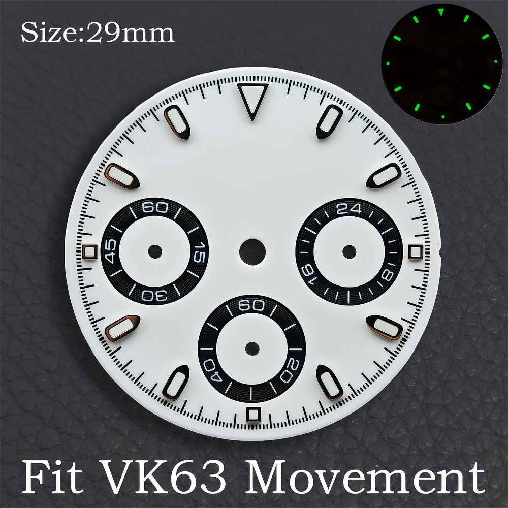 VK63 29 ミリメートルダイヤル時計針グリーン発光クロノ - Exhibition Caseback のレビューと価格