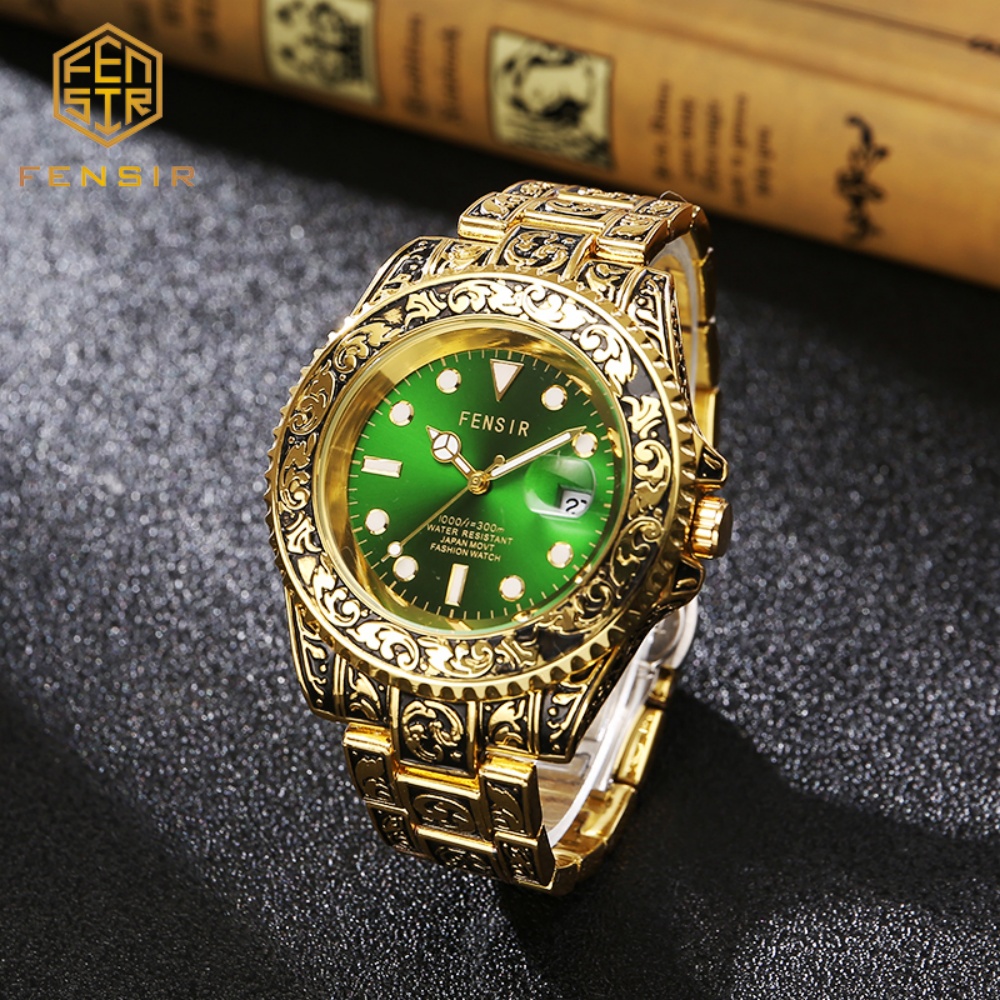 ヴィンテージエンボス加工メンズクォーツ時計、彫刻入りパーソナ - Luxury Watch And Price のレビューと価格
