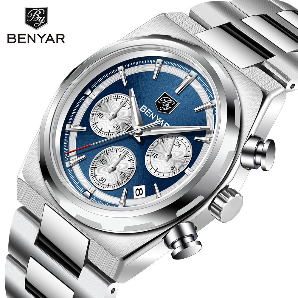 BENYAR 40 ミリメートルメンズ多機能クォーツ時計 3 - Luxury Watch Second Hand のレビューと価格