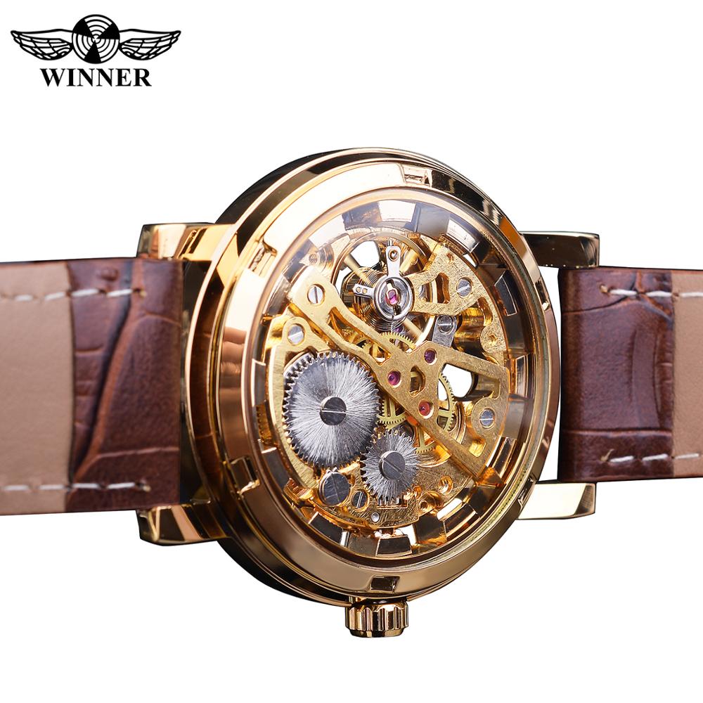 メンズラグジュアリーゴールドウォッチ,スケルトン,ブラウンレ - Luxury Watch And Price のレビューと価格