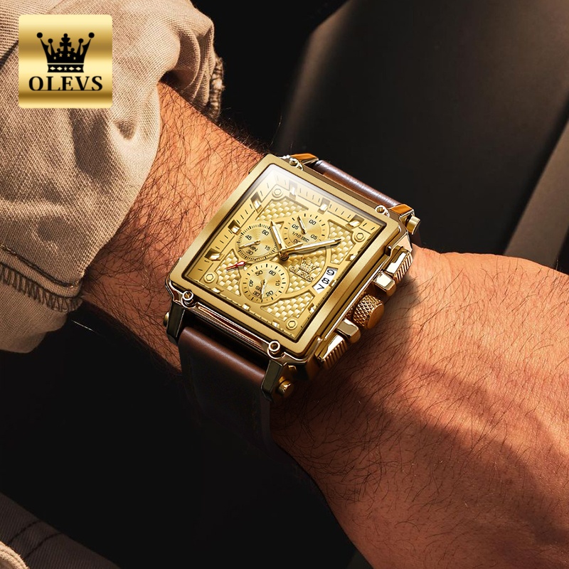 OLEVSブランド メンズ腕時計 防水 レザーストラップ ク - Luxury Watch Maker のレビューと価格