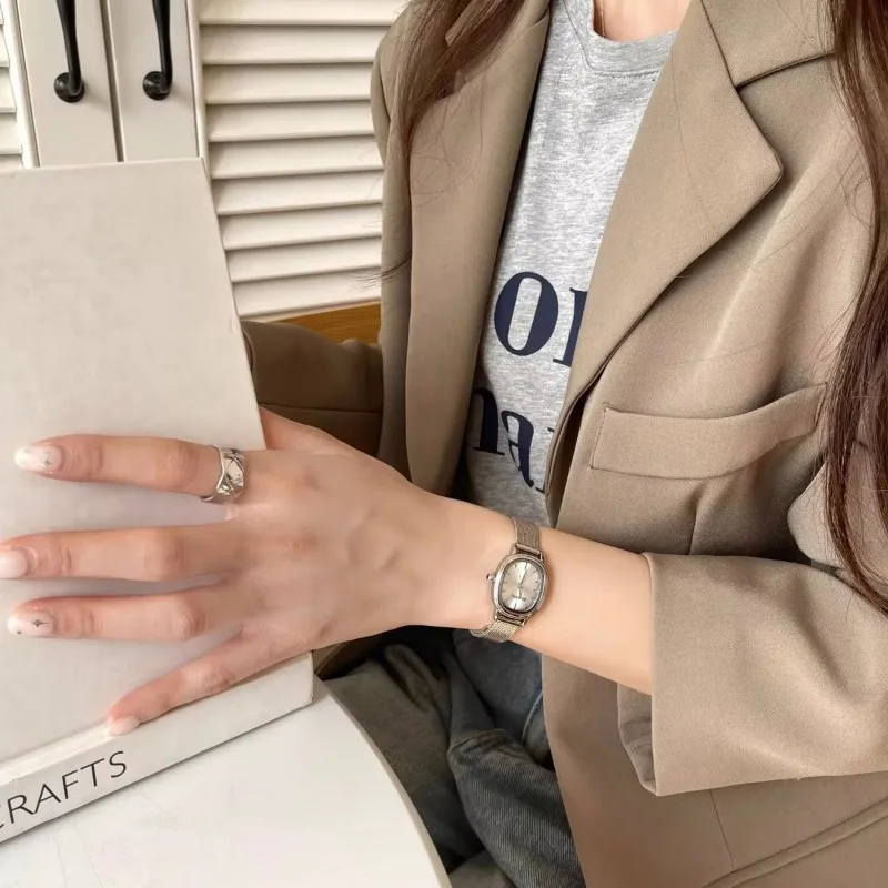 小さなオーバルダイヤルグリーン腕時計シンプルなステンレス鋼レ - Luxury Watch Vintage のレビューと価格