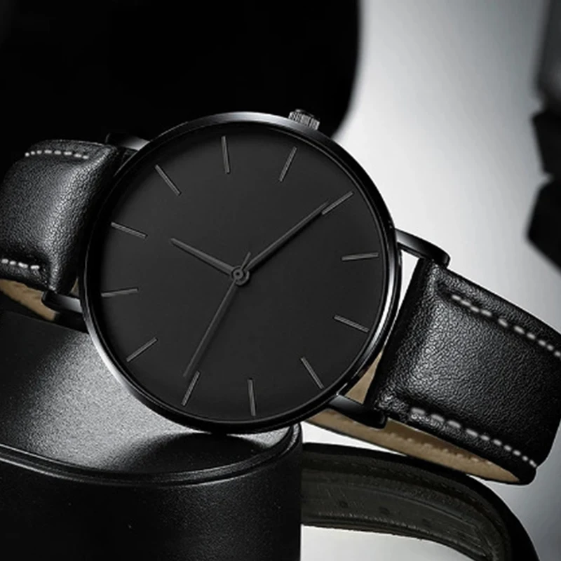 シンプルなアナログクォーツメンズ腕時計、高級ブランド、超薄型 - Luxury Watch Maker のレビューと価格