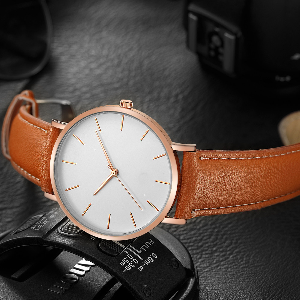 シンプルなアナログクォーツメンズ腕時計、高級ブランド、超薄型 - Luxury Watch Maker のレビューと価格