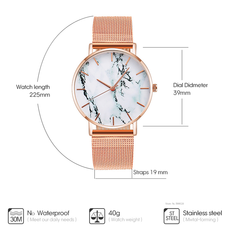 女性のための豪華な大理石の時計,ファッション2020,ピンク - Luxury Watch And Price のレビューと価格